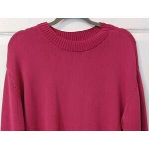 GAP Women's Crewneck Long Sleeve Cotton Pullover Sweater Rose Pink Size L